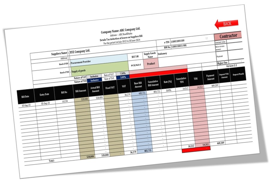 Suppliers TDS & VDS Auto Calculator